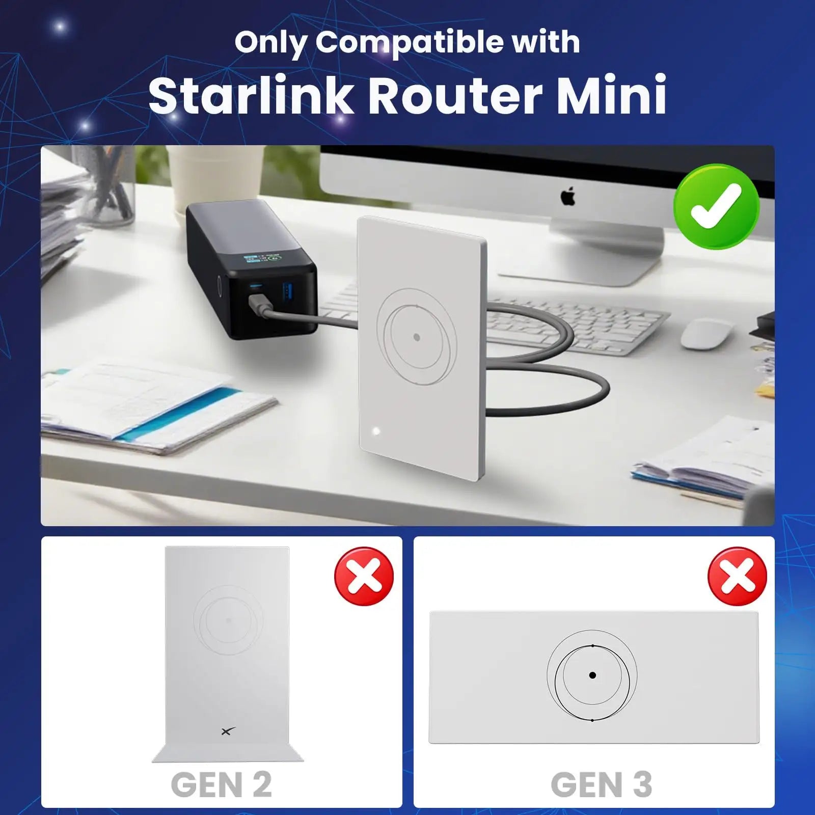 Starlink Mini Router USB-C to DC Power Cable 2 Pack | 1FT & 6.5FT