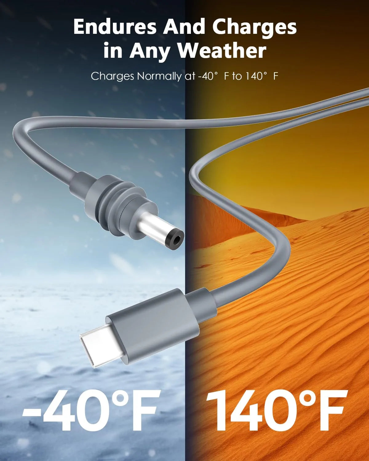 Starlink Mini USB-C to DC Power Cable | 100W PD 18AWG Waterproof Cable