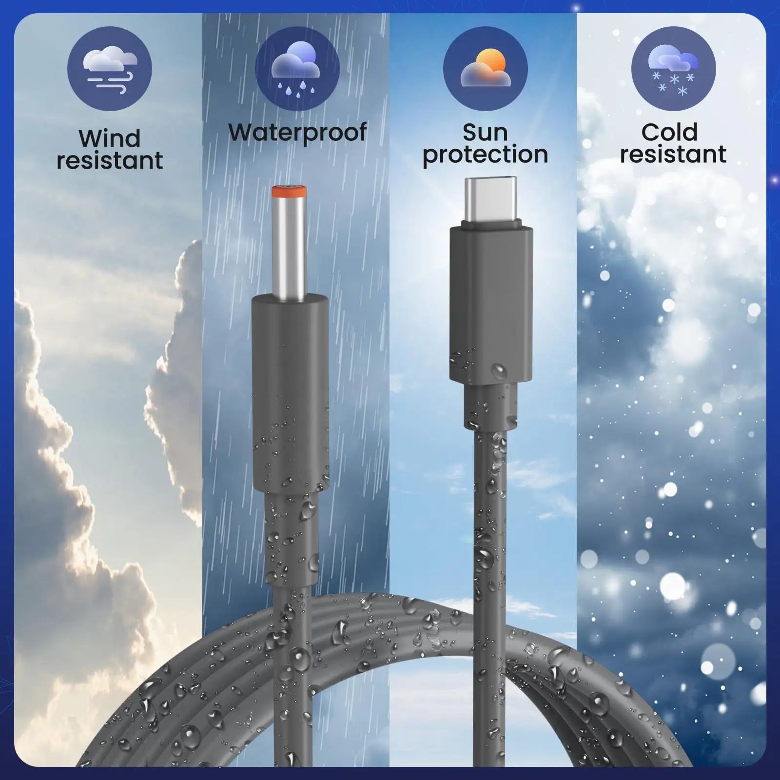 Starlink Mini Router USB-C to DC Power Cable 2 Pack | 1FT & 6.5FT