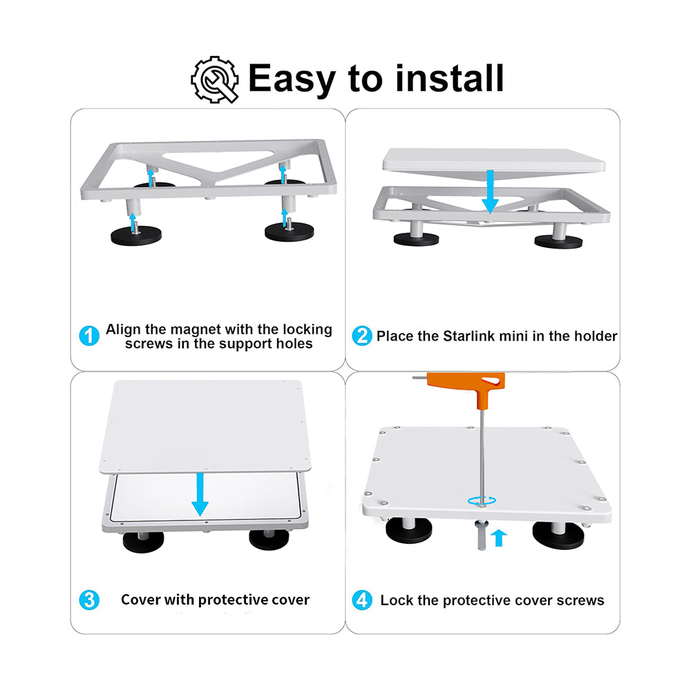 Magnetic Roof Mount for Starlink Mini, 4 Magnetic Feet Car & RV Bracket