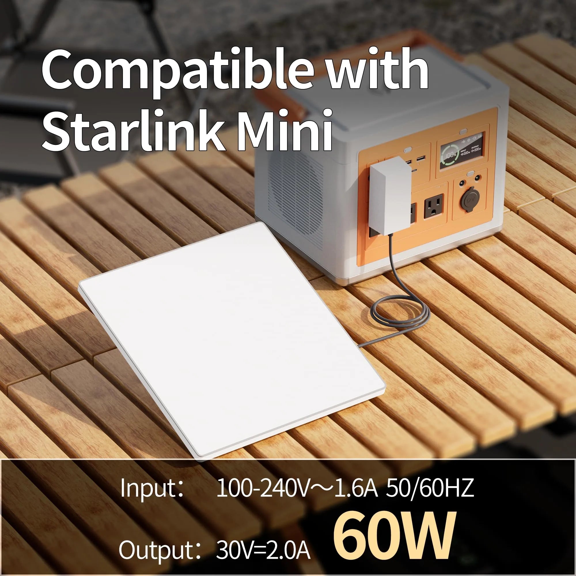 Starlink Mini 60W Replacement Charger | 30V 2A AC Power Adapter