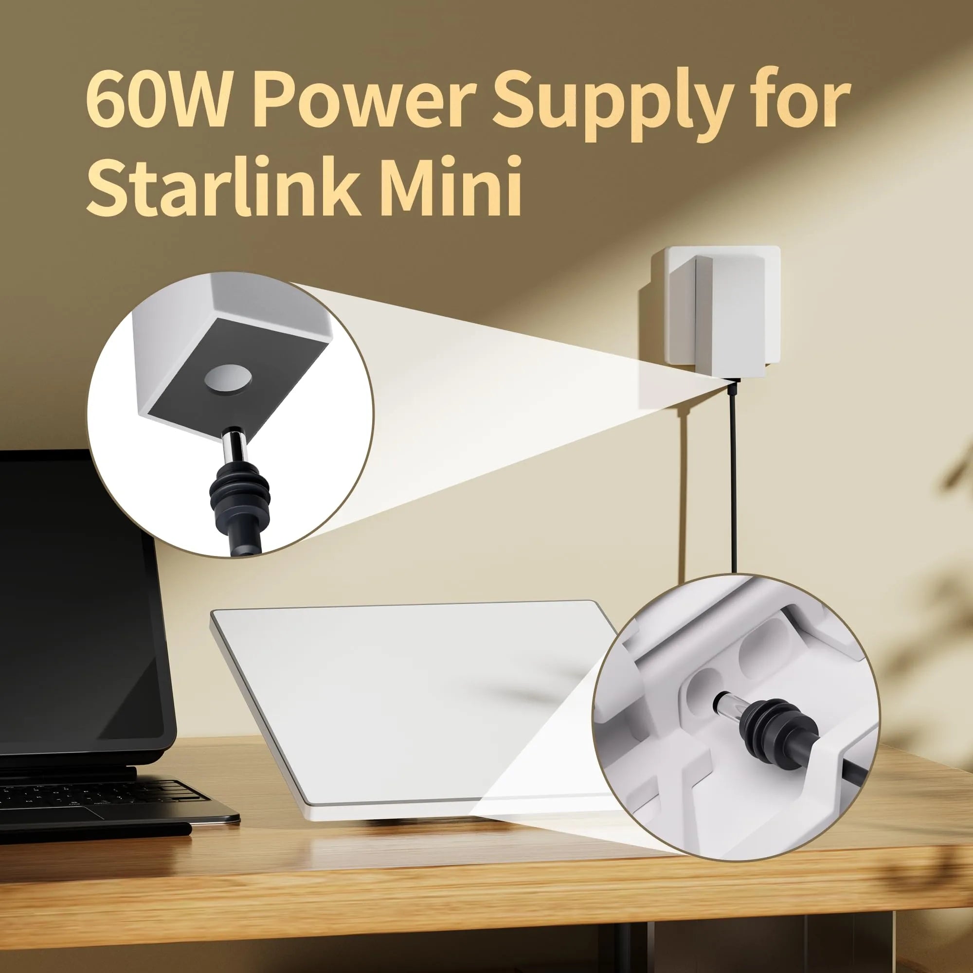 Starlink Mini 60W Replacement Charger | 30V 2A AC Power Adapter