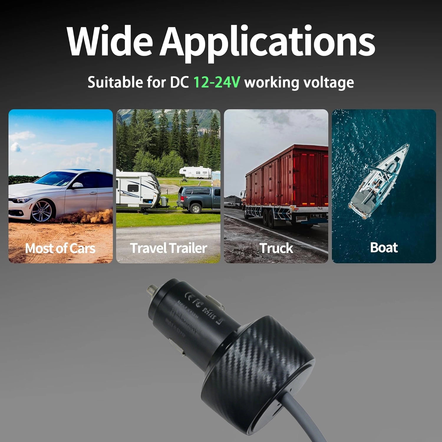 Starlink Mini Car Adapter 12V/24V | Waterproof Cigarette Lighter to DC Power Cable