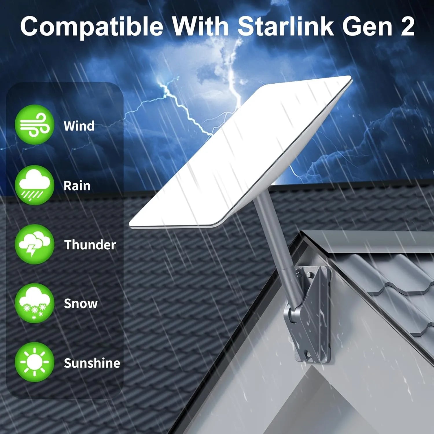 Starlink Gen 2 Pivot Roof Mount | Adjustable Mount for Standard Actuated & High Performance