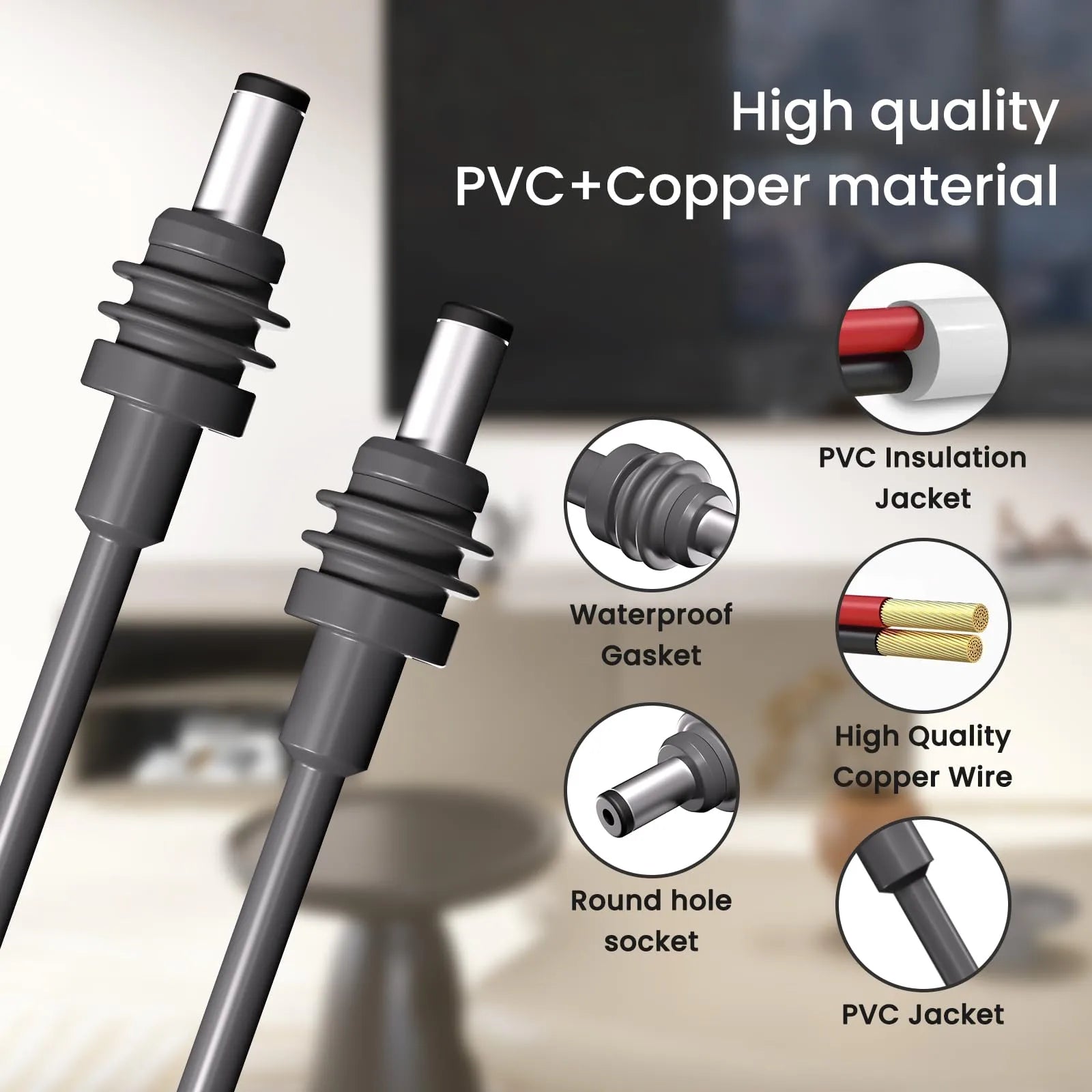 Starlink Mini Waterproof DC Power Cable | 18AWG Replacement Cable