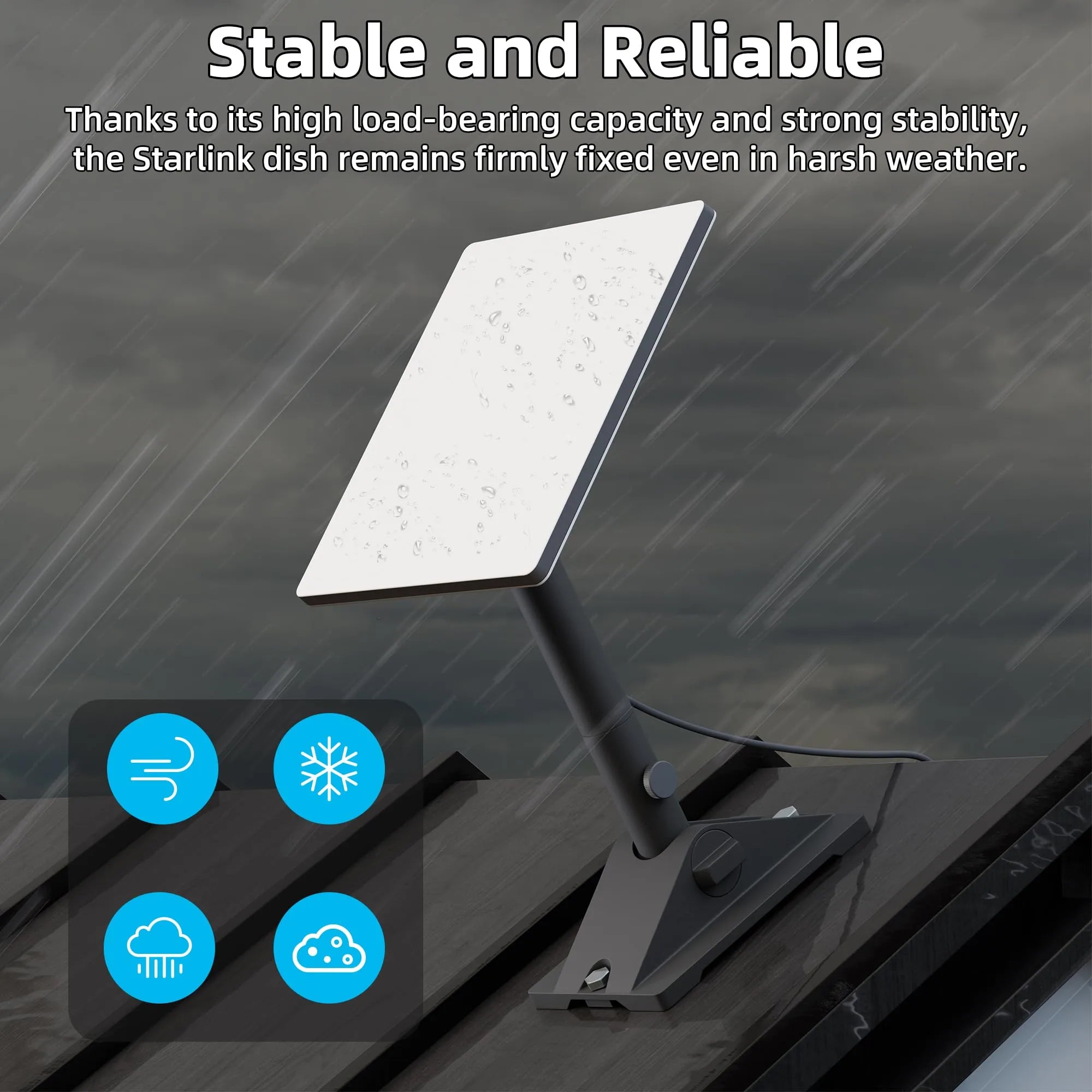 Starlink Mini Adjustable Roof Mount | Heavy-Duty Home Pole Mount with 0-90° Tilt