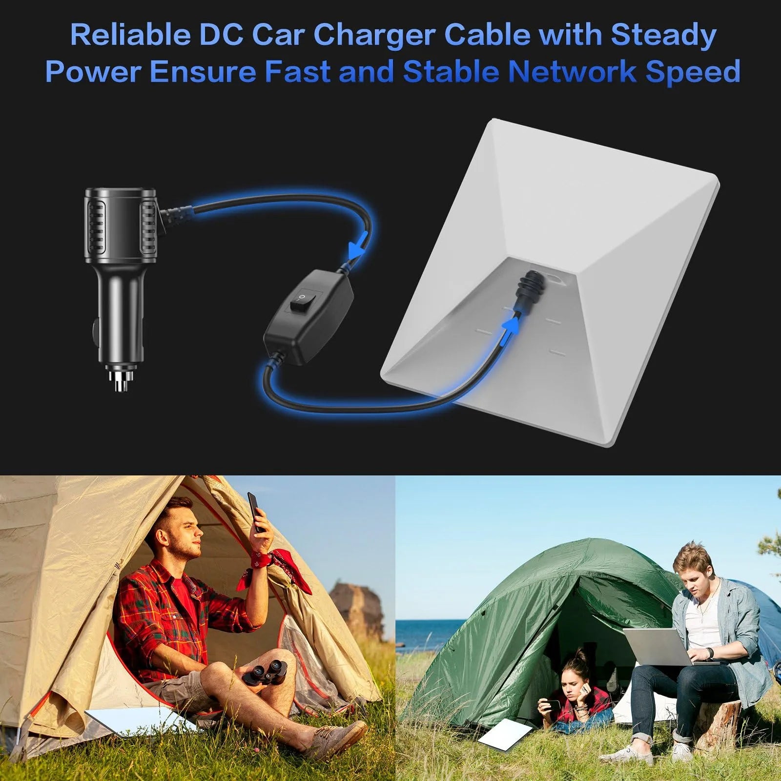 Starlink Mini 3-in-1 Car Charger Cable | DC Power Cable with USB-C & USB-A Ports