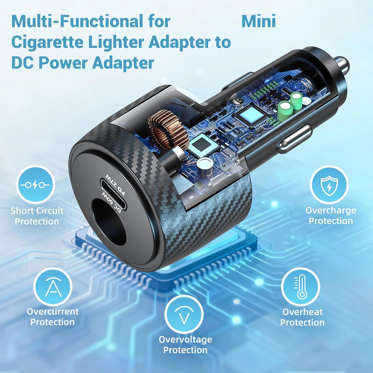 Starlink Mini 2-in-1 Car Adapter | 24V Step-Up Converter with USB-C Fast Charging