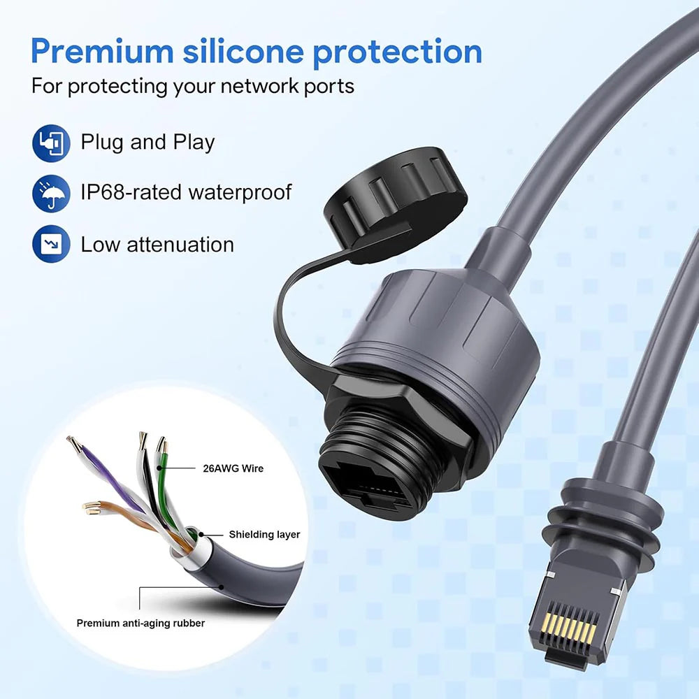 Starlink Gen 3 / Mini Ethernet Adapter 2 Pack | Waterproof RJ45 Coupler Extension Cable