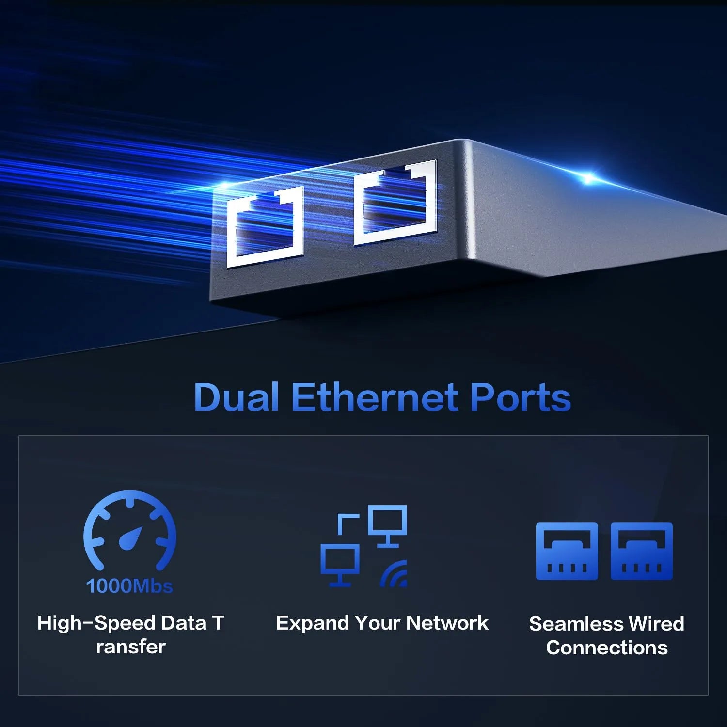 Starlink Gen 2 Ethernet Adapter | Dual-Port Gigabit Wired Network Adapter