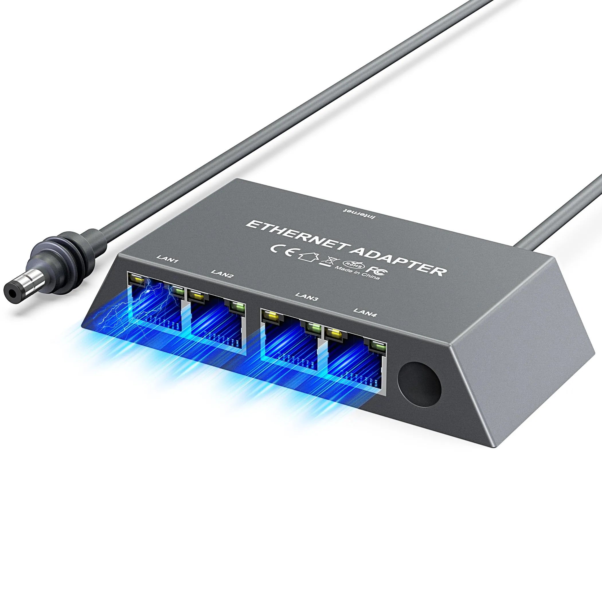 Starlink Gen 3 / Mini 4-Port Ethernet Adapter | 1Gbps Multi-Device Network Hub