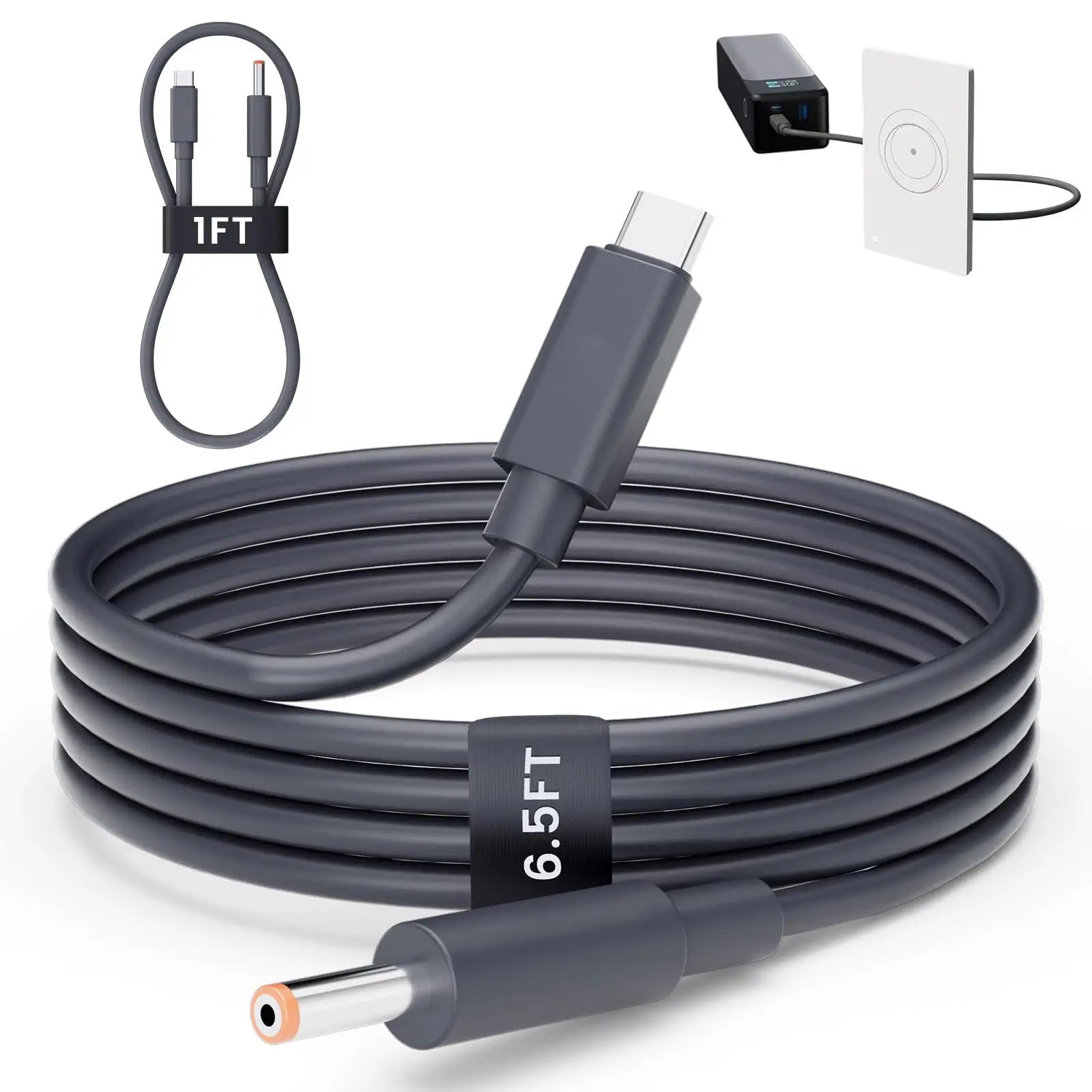 Starlink Mini Router USB-C to DC Power Cable 2 Pack | 1FT & 6.5FT