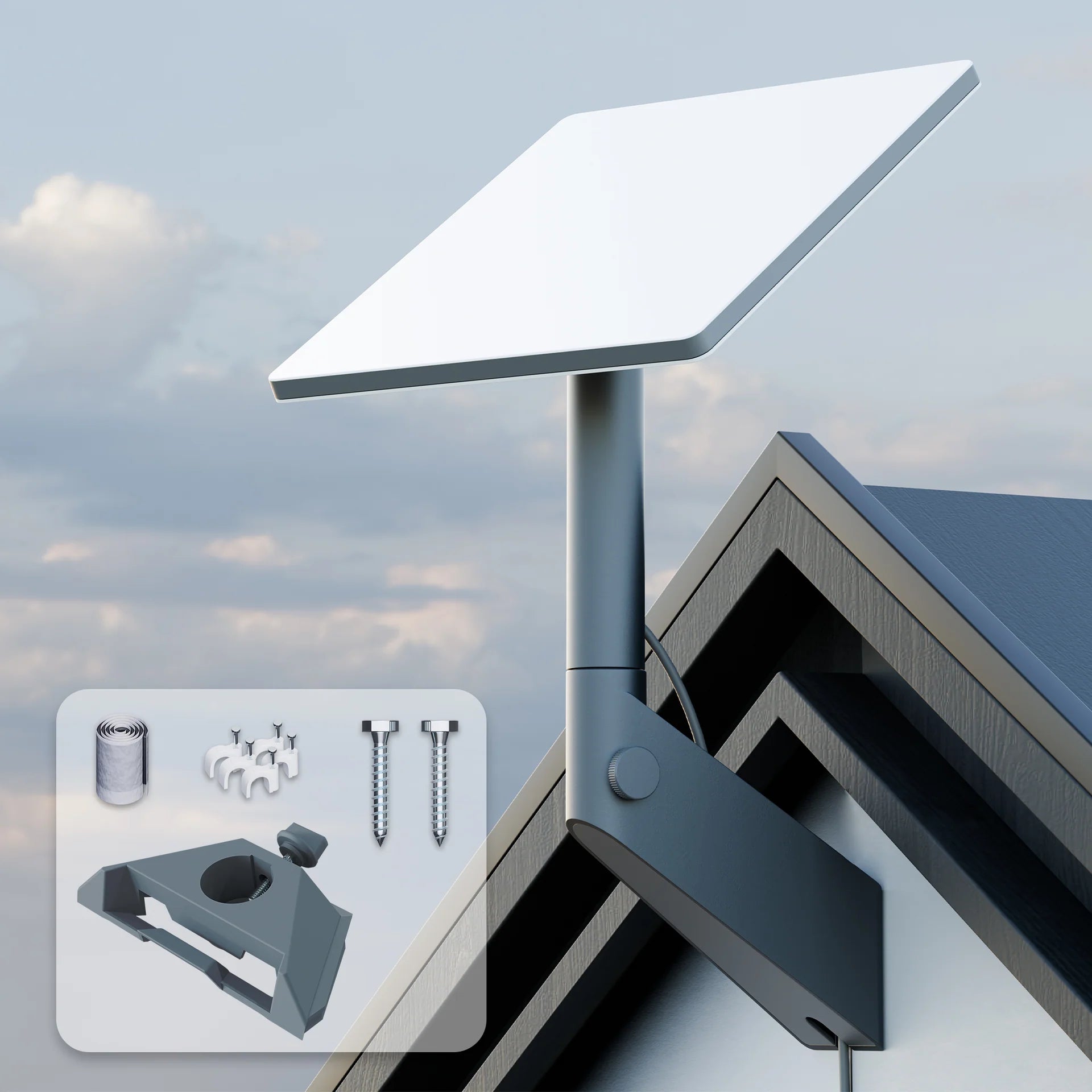 Starlink Mini 360° Adjustable Wall Mount | Outdoor Eave & Wall Mounting Bracket
